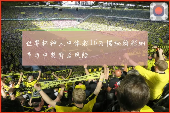 世界杯神人中体彩16万揭秘购彩细节与中奖背后风险